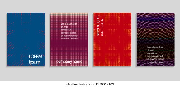 Minimal abstract vector halftone cover design template. Future geometric gradient background. Vector templates for placards, banners, flyers, presentations and reports