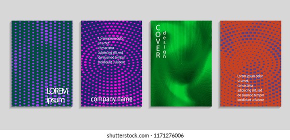 Minimal abstract vector halftone cover design template. Future geometric gradient background. Vector templates for placards, banners, flyers, presentations and reports