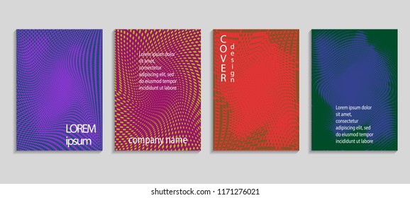 Minimal abstract vector halftone cover design template. Future geometric gradient background. Vector templates for placards, banners, flyers, presentations and reports