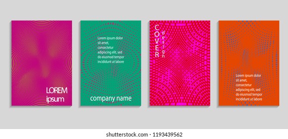 Minimal abstract vector halftone cover design template. Future geometric gradient background. Vector templates for placards, banners, flyers, presentations and reports