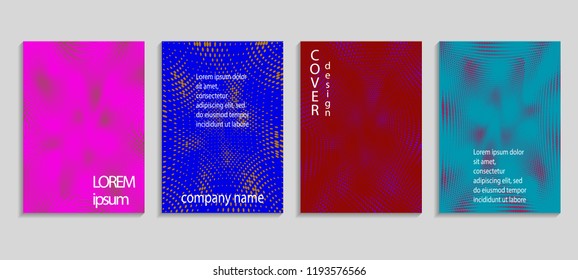 Minimal abstract vector halftone cover design template. Future geometric gradient background. Vector templates for placards, banners, flyers, presentations and reports