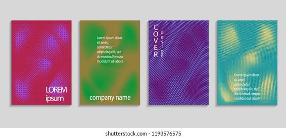 Minimal abstract vector halftone cover design template. Future geometric gradient background. Vector templates for placards, banners, flyers, presentations and reports