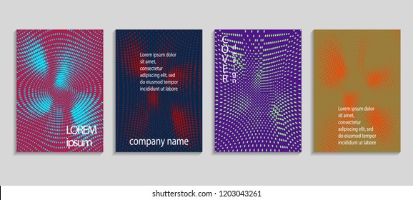 Minimal abstract vector halftone cover design template. Future geometric gradient background. Vector templates for placards, banners, flyers, presentations and reports