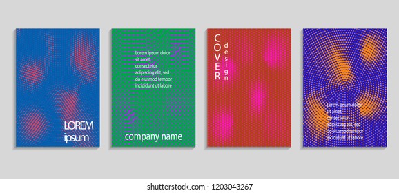 Minimal abstract vector halftone cover design template. Future geometric gradient background. Vector templates for placards, banners, flyers, presentations and reports