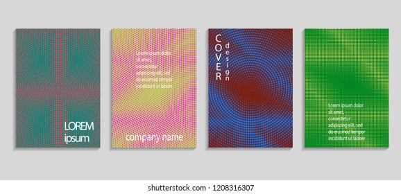 Minimal abstract vector halftone cover design template. Future geometric gradient background. Vector templates for placards, banners, flyers, presentations and reports