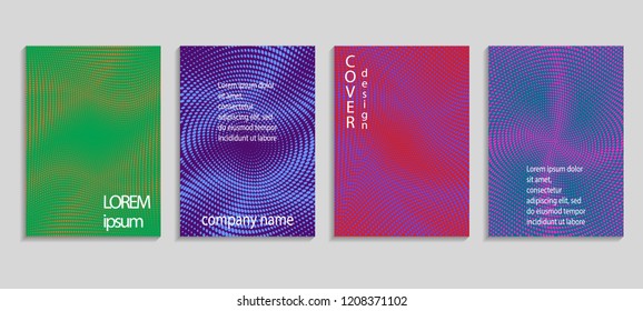 Minimal abstract vector halftone cover design template. Future geometric gradient background. Vector templates for placards, banners, flyers, presentations and reports