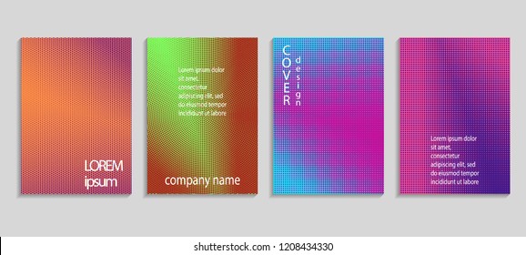 Minimal abstract vector halftone cover design template. Future geometric gradient background. Vector templates for placards, banners, flyers, presentations and reports