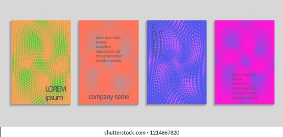 Minimal abstract vector halftone cover design template. Future geometric gradient background. Vector templates for placards, banners, flyers, presentations and reports
