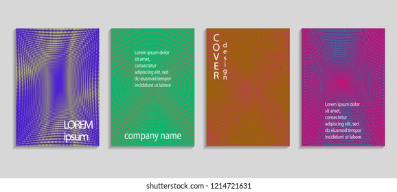 Minimal abstract vector halftone cover design template. Future geometric gradient background. Vector templates for placards, banners, flyers, presentations and reports
