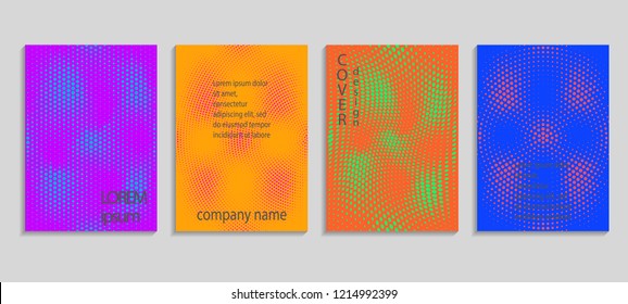 Minimal abstract vector halftone cover design template. Future geometric gradient background. Vector templates for placards, banners, flyers, presentations and reports