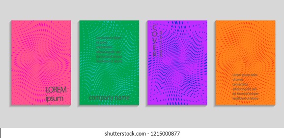 Minimal abstract vector halftone cover design template. Future geometric gradient background. Vector templates for placards, banners, flyers, presentations and reports
