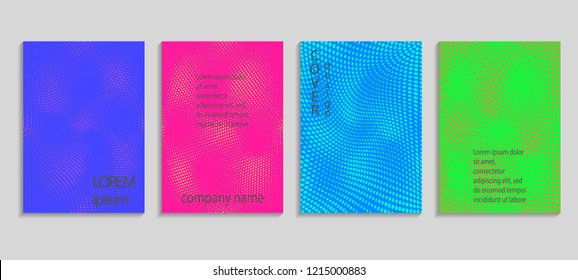Minimal abstract vector halftone cover design template. Future geometric gradient background. Vector templates for placards, banners, flyers, presentations and reports
