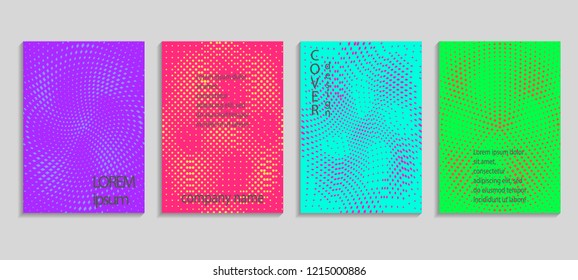 Minimal abstract vector halftone cover design template. Future geometric gradient background. Vector templates for placards, banners, flyers, presentations and reports
