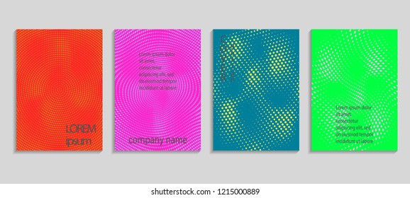 Minimal abstract vector halftone cover design template. Future geometric gradient background. Vector templates for placards, banners, flyers, presentations and reports

