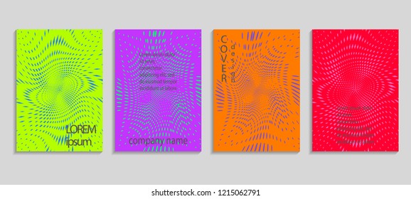 Minimal abstract vector halftone cover design template. Future geometric gradient background. Vector templates for placards, banners, flyers, presentations and reports

