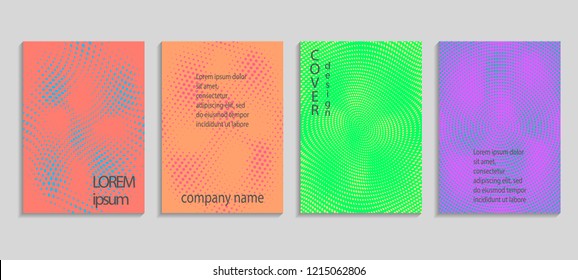 Minimal abstract vector halftone cover design template. Future geometric gradient background. Vector templates for placards, banners, flyers, presentations and reports
