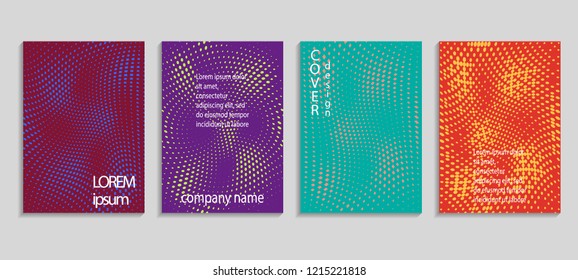 Minimal abstract vector halftone cover design template. Future geometric gradient background. Vector templates for placards, banners, flyers, presentations and reports