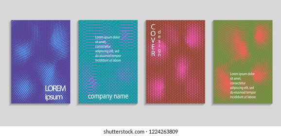 Minimal abstract vector halftone cover design template. Future geometric gradient background. Vector templates for placards, banners, flyers, presentations and reports
