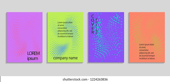 Minimal abstract vector halftone cover design template. Future geometric gradient background. Vector templates for placards, banners, flyers, presentations and reports