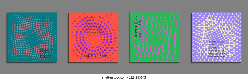 Minimal abstract vector halftone cover design template. Future geometric gradient background. Vector templates for placards, banners, flyers, presentations and reports