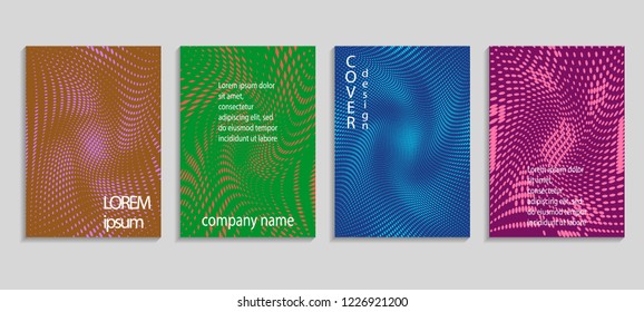 Minimal abstract vector halftone cover design template. Future geometric gradient background. Vector templates for placards, banners, flyers, presentations and reports