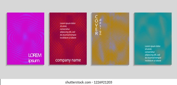 Minimal abstract vector halftone cover design template. Future geometric gradient background. Vector templates for placards, banners, flyers, presentations and reports