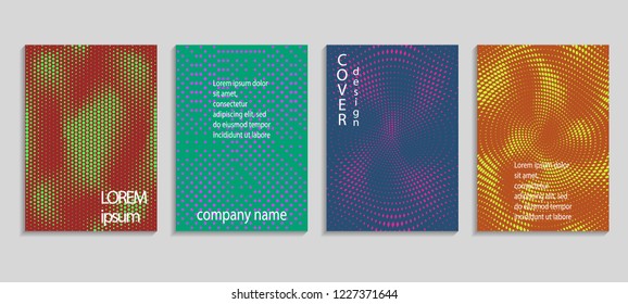 Minimal abstract vector halftone cover design template. Future geometric gradient background. Vector templates for placards, banners, flyers, presentations and reports