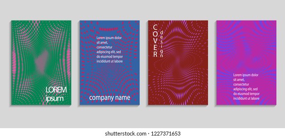 Minimal abstract vector halftone cover design template. Future geometric gradient background. Vector templates for placards, banners, flyers, presentations and reports