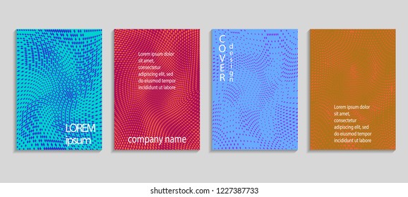 Minimal abstract vector halftone cover design template. Future geometric gradient background. Vector templates for placards, banners, flyers, presentations and reports