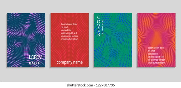Minimal abstract vector halftone cover design template. Future geometric gradient background. Vector templates for placards, banners, flyers, presentations and reports