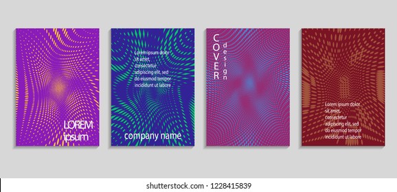 Minimal abstract vector halftone cover design template. Future geometric gradient background. Vector templates for placards, banners, flyers, presentations and reports