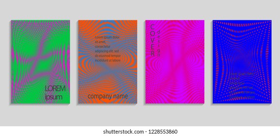 Minimal abstract vector halftone cover design template. Future geometric gradient background. Vector templates for placards, banners, flyers, presentations and reports