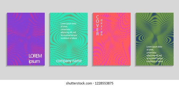 Minimal abstract vector halftone cover design template. Future geometric gradient background. Vector templates for placards, banners, flyers, presentations and reports