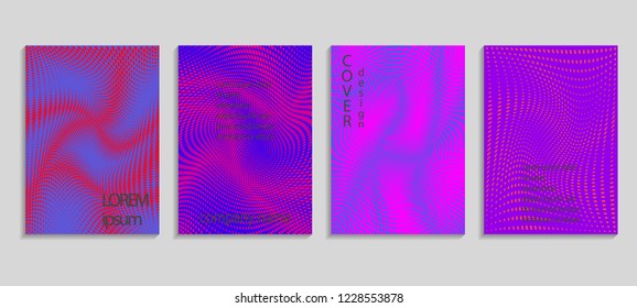 Minimal abstract vector halftone cover design template. Future geometric gradient background. Vector templates for placards, banners, flyers, presentations and reports