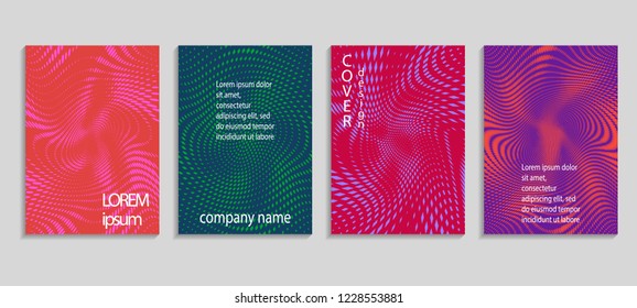 Minimal abstract vector halftone cover design template. Future geometric gradient background. Vector templates for placards, banners, flyers, presentations and reports