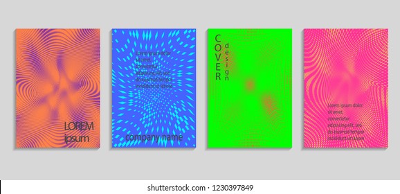 Minimal abstract vector halftone cover design template. Future geometric gradient background. Vector templates for placards, banners, flyers, presentations and reports