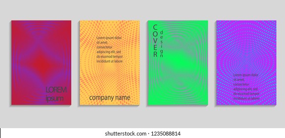 Minimal abstract vector halftone cover design template. Future geometric gradient background. Vector templates for placards, banners, flyers, presentations and reports