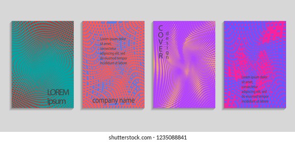 Minimal abstract vector halftone cover design template. Future geometric gradient background. Vector templates for placards, banners, flyers, presentations and reports