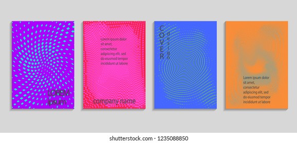 Minimal abstract vector halftone cover design template. Future geometric gradient background. Vector templates for placards, banners, flyers, presentations and reports