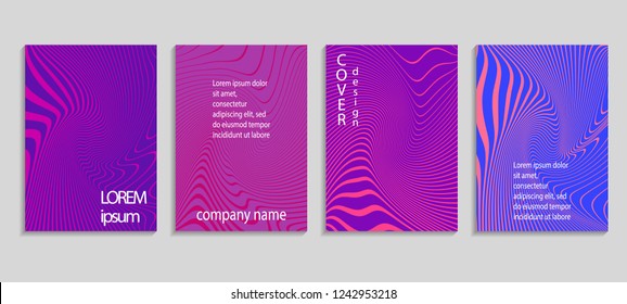 Minimal abstract vector halftone cover design template. Future geometric gradient background. Vector templates for placards, banners, flyers, presentations and reports