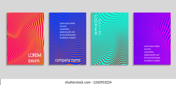 Plantilla mínima de diseño de portada de medio tono vectorial abstracto. Fondo de degradado geométrico futuro. Plantillas vectoriales para carteles, pancartas, volantes, presentaciones e informes