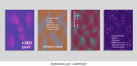Minimal abstract vector halftone cover design template. Future geometric gradient background. Vector templates for placards, banners, flyers, presentations and reports