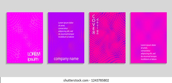Minimal abstract vector halftone cover design template. Future geometric gradient background. Vector templates for placards, banners, flyers, presentations and reports