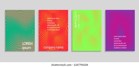 Minimal abstract vector halftone cover design template. Future geometric gradient background. Vector templates for placards, banners, flyers, presentations and reports