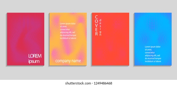 Minimal abstract vector halftone cover design template. Future geometric gradient background. Vector templates for placards, banners, flyers, presentations and reports
