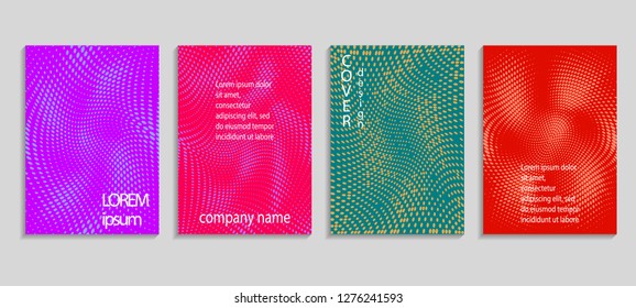 Minimal abstract vector halftone cover design template. Future geometric gradient background. Vector templates for placards, banners, flyers, presentations and reports