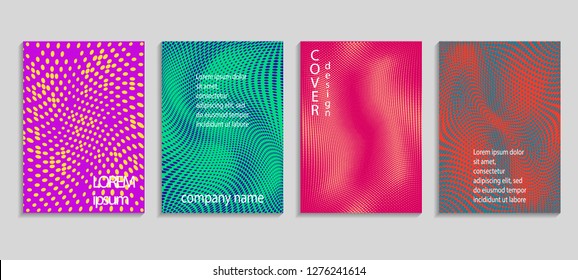 Minimal abstract vector halftone cover design template. Future geometric gradient background. Vector templates for placards, banners, flyers, presentations and reports