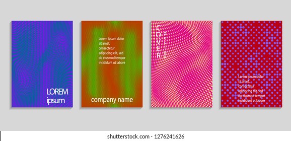 Minimal abstract vector halftone cover design template. Future geometric gradient background. Vector templates for placards, banners, flyers, presentations and reports