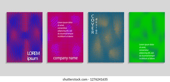 Minimal abstract vector halftone cover design template. Future geometric gradient background. Vector templates for placards, banners, flyers, presentations and reports