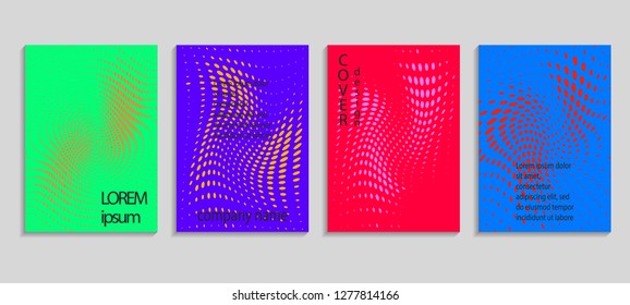 Minimal abstract vector halftone cover design template. Future geometric gradient background. Vector templates for placards, banners, flyers, presentations and reports